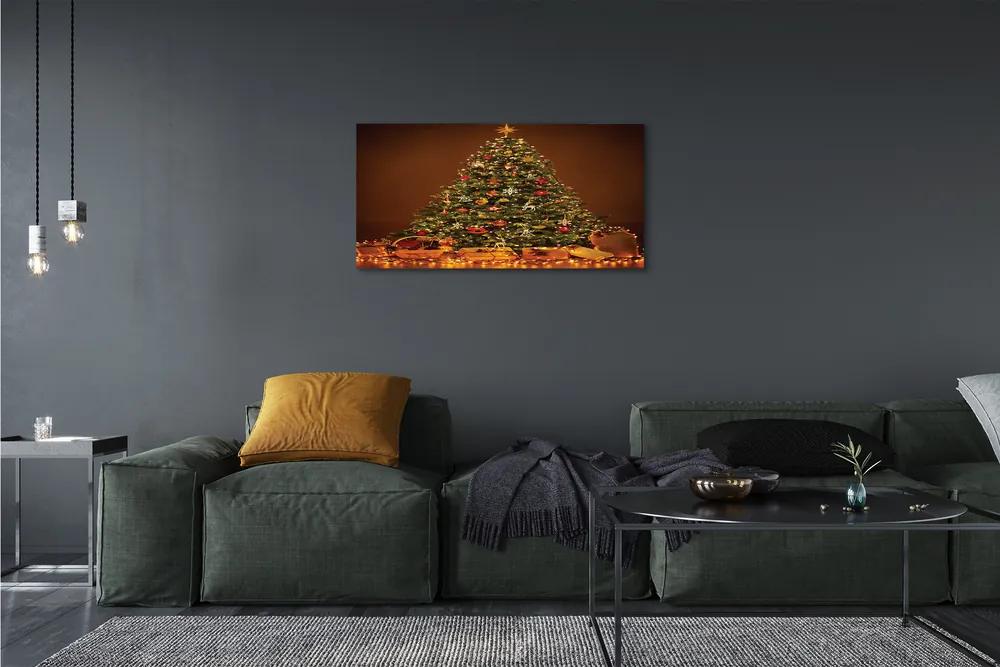 Obraz na plátne Vianočné osvetlenie dekorácie darčeky 125x50 cm