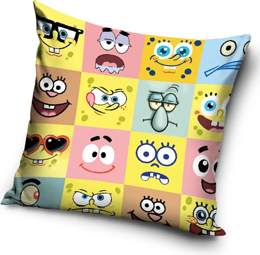 Carbotex Obliečka na vankúšik 40x40 cm - Sponge Bob "Emoji"