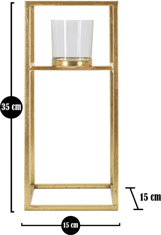 Svietnik Elegant 35 cm zlatý