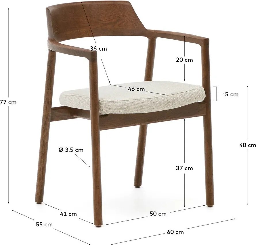 Hnedá jedálenská stolička Alocs – Kave Home
