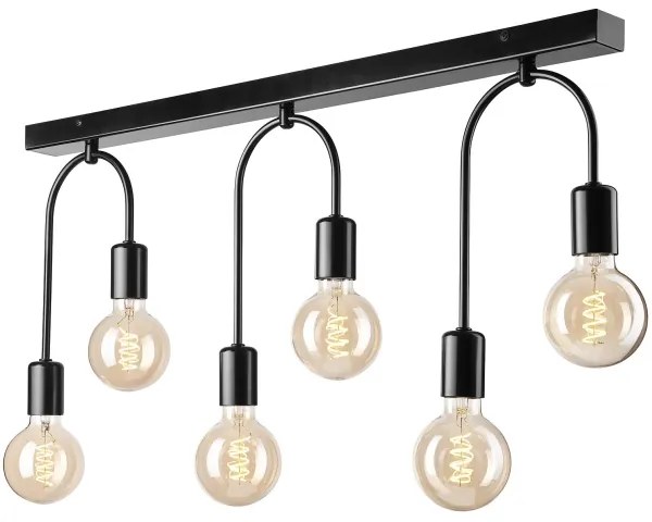 Stropné svietidlo JANO 6xE27/15W/230V čierna