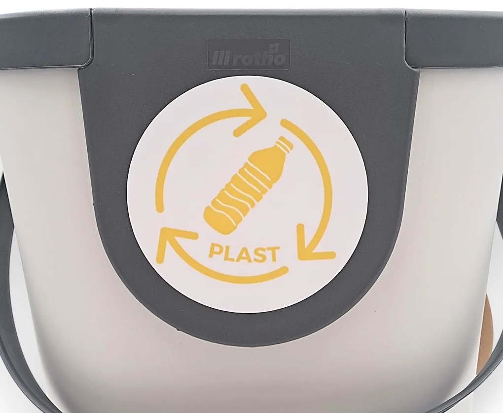Sada nálepiek/štítkov na odpadkové koše, RECYKLÁCIA – plast, papier, sklo a zmesový odpad, 8 cm
