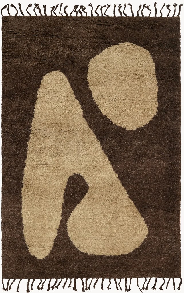 Ručne viazaný vlnený koberec's vysokým vlasom Abstract