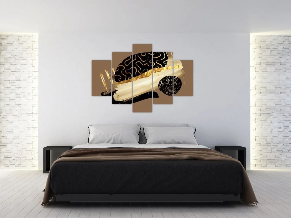 Obraz - Abstrakcia golden brown N⁰3 (150x105 cm)