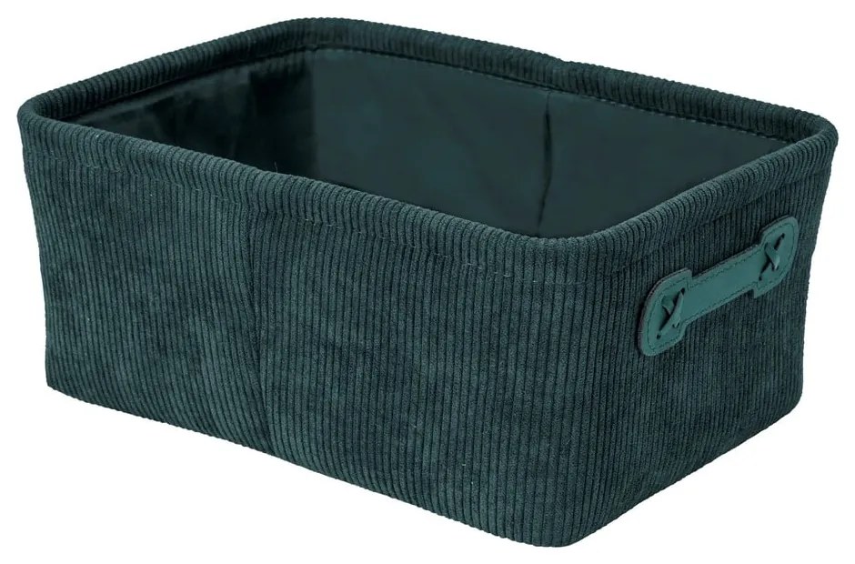 Tmavozelený úložný box Wenko Anela, 28 x 12 cm