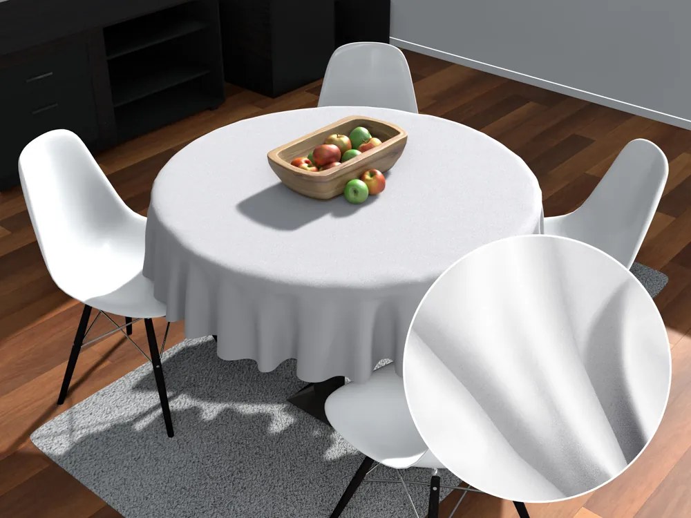 Biante Teflónový okrúhly obrus TF-027 Biely bez vzoru Ø 70 cm