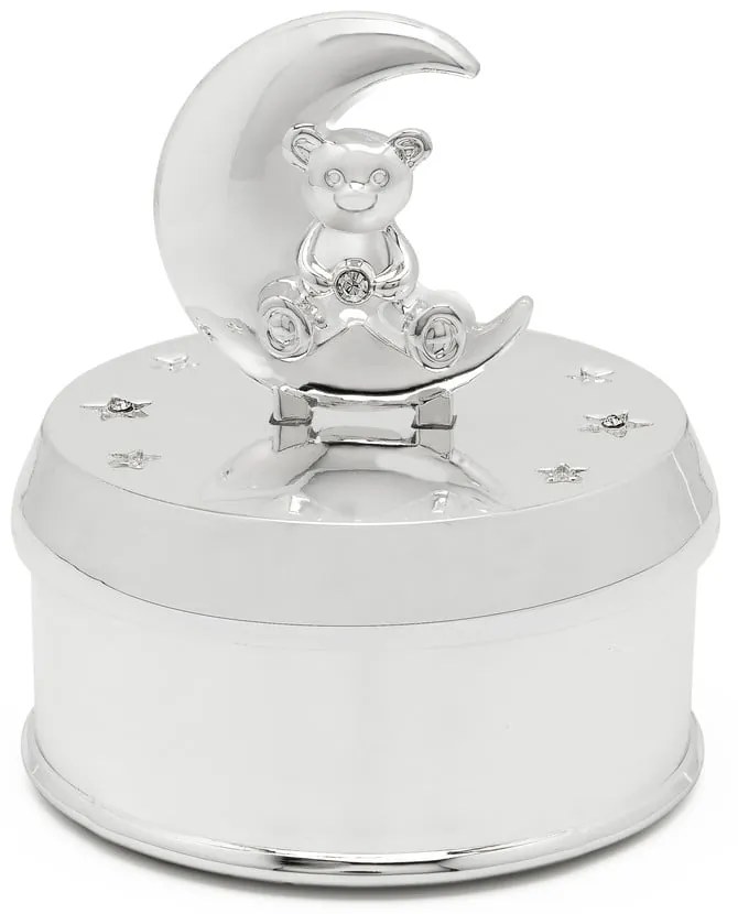 Kovová hracia skrinka ø 7x8 cm Bear and Moon – Zilverstad