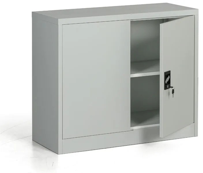 Kovová spisová skriňa, demontovaná, 1 polica, 950 x 800 x 400 mm, sivá