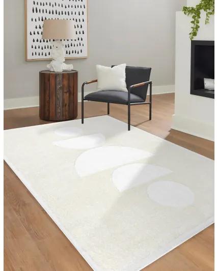 Moderný koberec MODE 8598 geometrická krémová Veľkosť: 80x150 cm