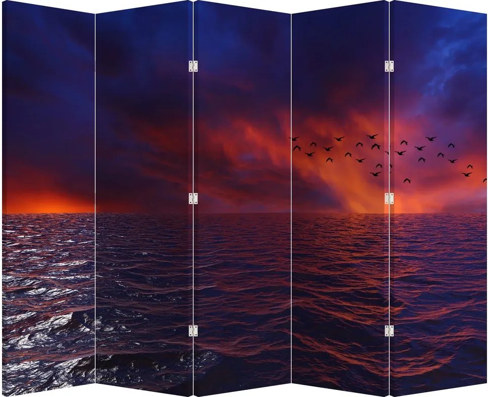 Paraván - More s vtákmi (210x170 cm)