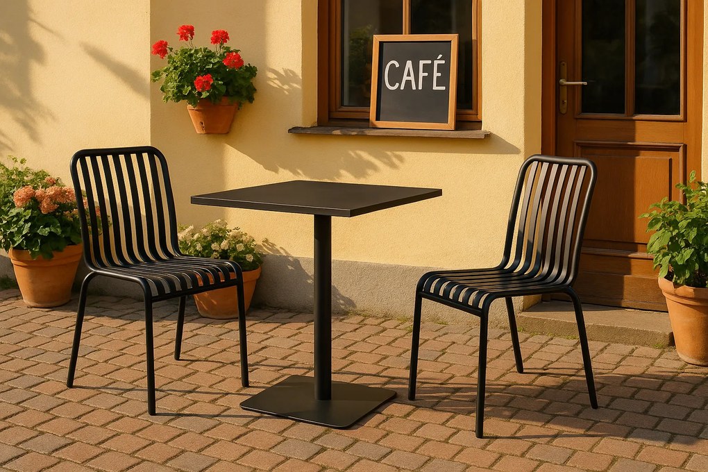 Kovová bistro stolička RIVA, 1+1 ZADARMO, na vonkajšie použitie, zelená