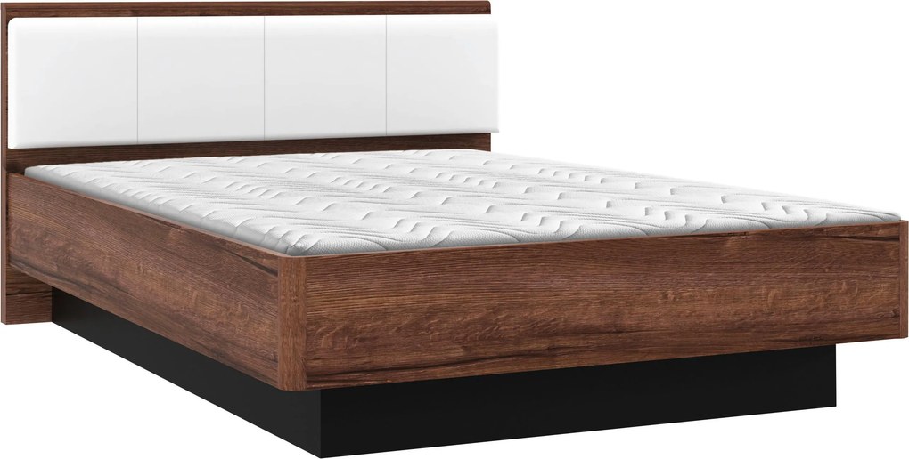 XXXLutz POSTEĽ, 140/200 cm čierna, biela, farba duba Carryhome - Postele - 000687018802