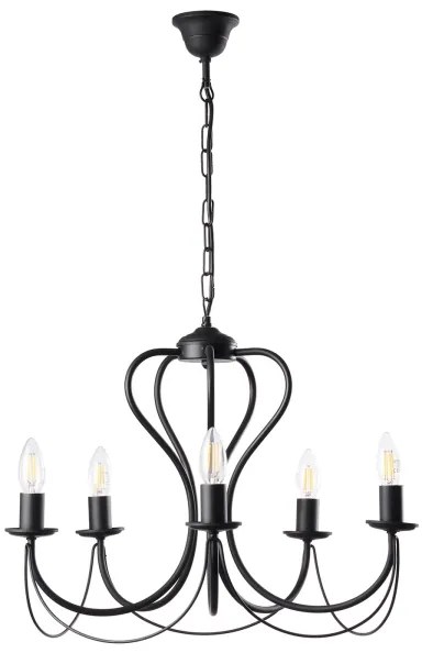 ONLI - Luster na reťazi CANDELA 5xE14/6W/230V čierna