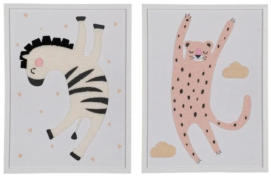 Detské obrázky v súprave 2 ks 30x40 cm Animals – Ixia