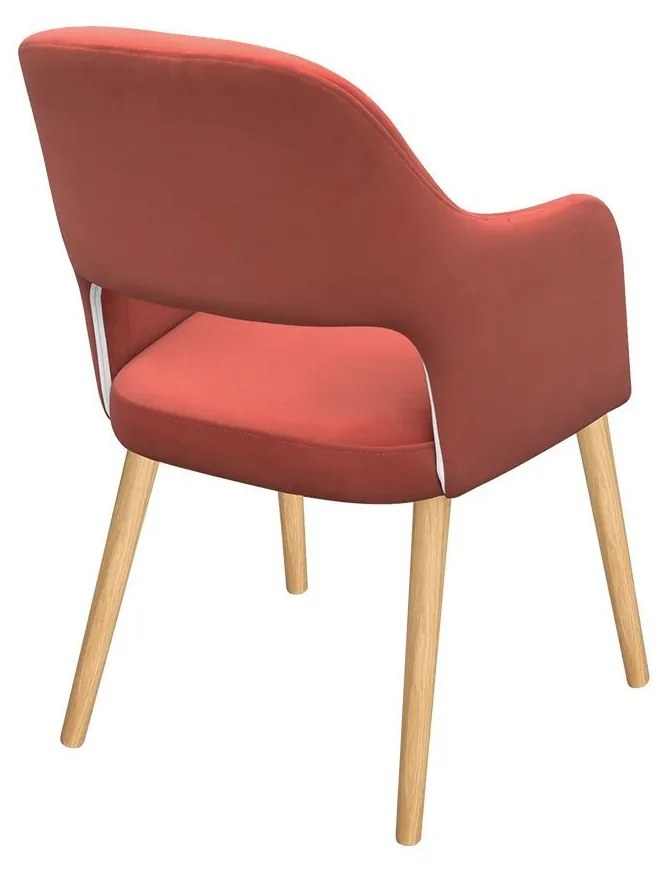 Kreslo JK85 R, Dostupné poťahy: Magic Velvet 2201, farebné prevedenie stoličky v dreve: biela