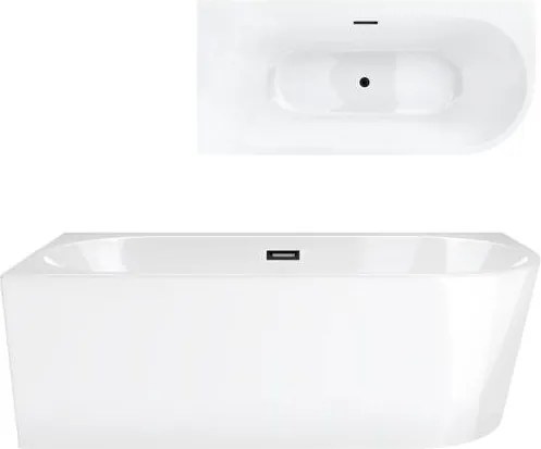 Rohová vaňa Corsan Intero 150 x 74 Montáž ľavá Korková Čierna