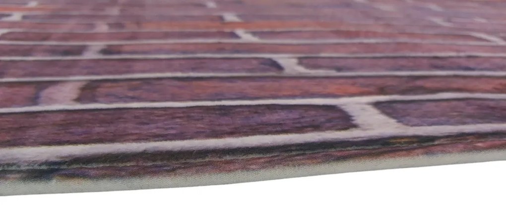 Apextextil, Protišmyková 3D predložka Tehly, 60x180, fialová, chodba / predsieň
