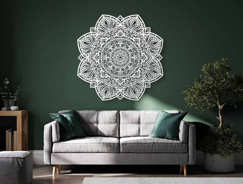 drevko Drevená mandala Kvet života Rozmer obrazu: 120 x 120 cm, Farba dekorácie: Čierna