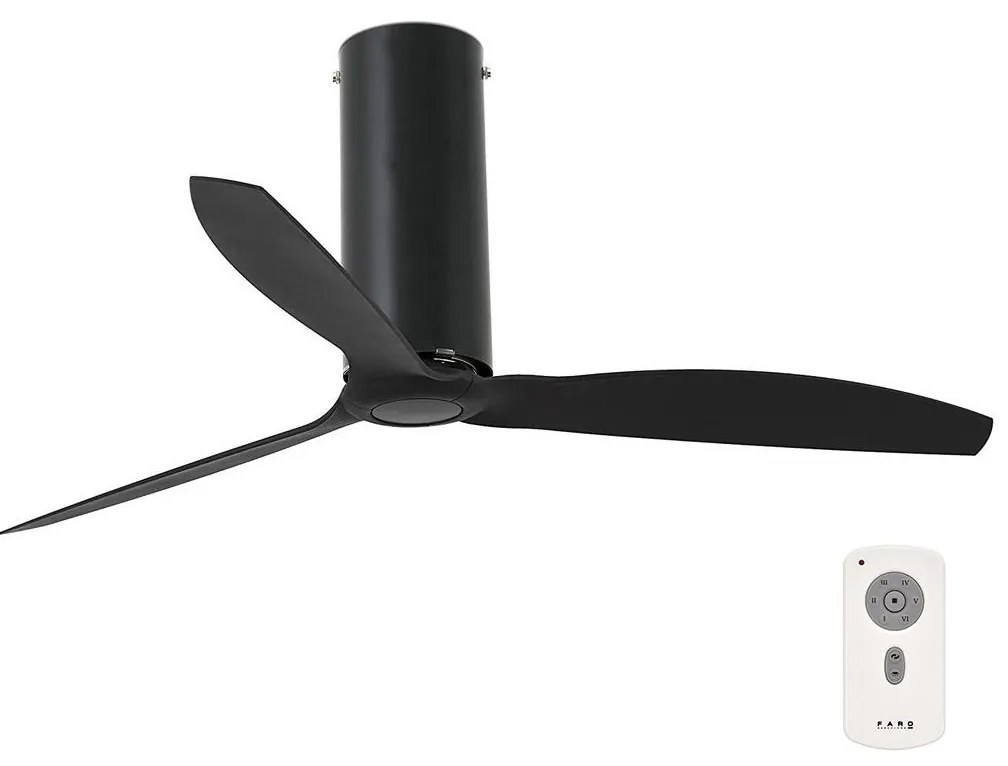 FARO 32060 - Stropný ventilátor TUBE FAN čierna + diaľkové ovládanie