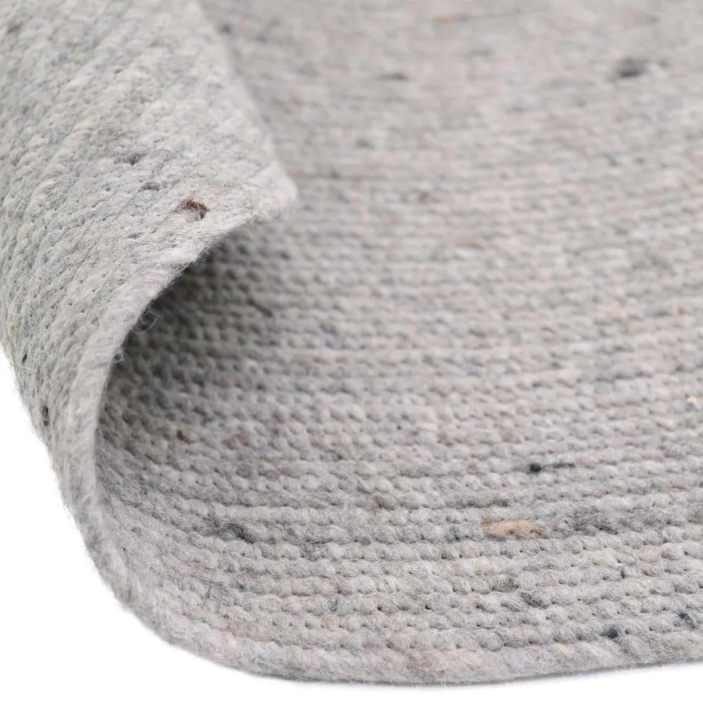 Sivý ručne vyrobený koberec zo zmesi vlny a bavlny Nattiot Neethu, ø 140 cm