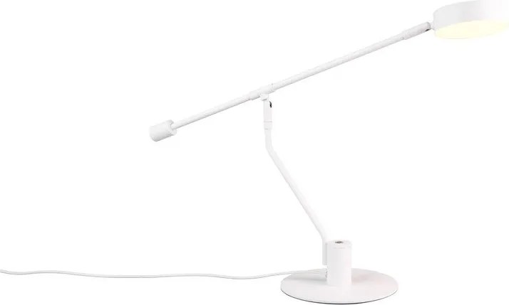 Matne biela LED stolová lampa s ohýbateľnou konštrukciou (výška 64 cm) Manduro – Trio