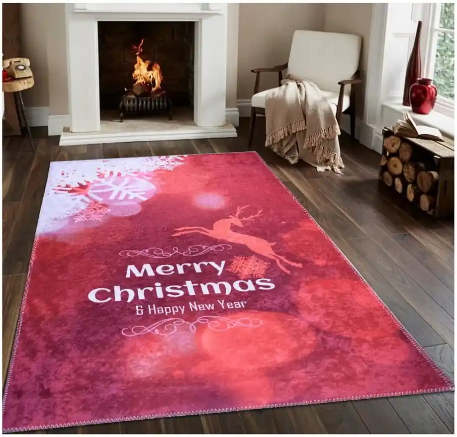 Červený koberec Vitaus Christmas, 80 × 150 cm | BIANO