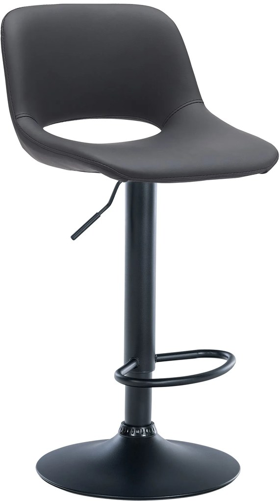 Barová stolička Camden - koženka, čierny rám - Čierna