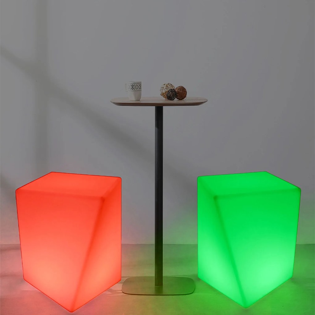LED svietiaci stolík/taburet, 60 x 60 x 60 cm