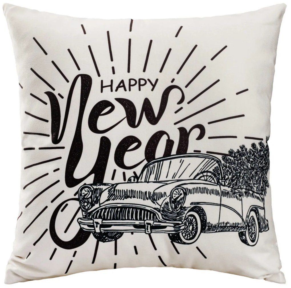 VIANOČNÁ DEKORAČNÁ OBLIEČKA NA VANKÚŠ MERRY 43X43 CM VZOROVANÁ