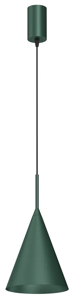 Závesné svietidlo Capital, 1x zelené kovové tienidlo, (fi 17cm), gr