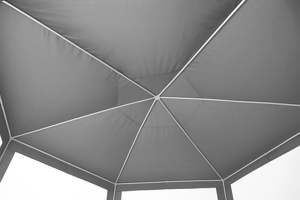 Záhradný pavilónový altánok, 2x2x2 m s moskytiérou, sivý, MultiGarden