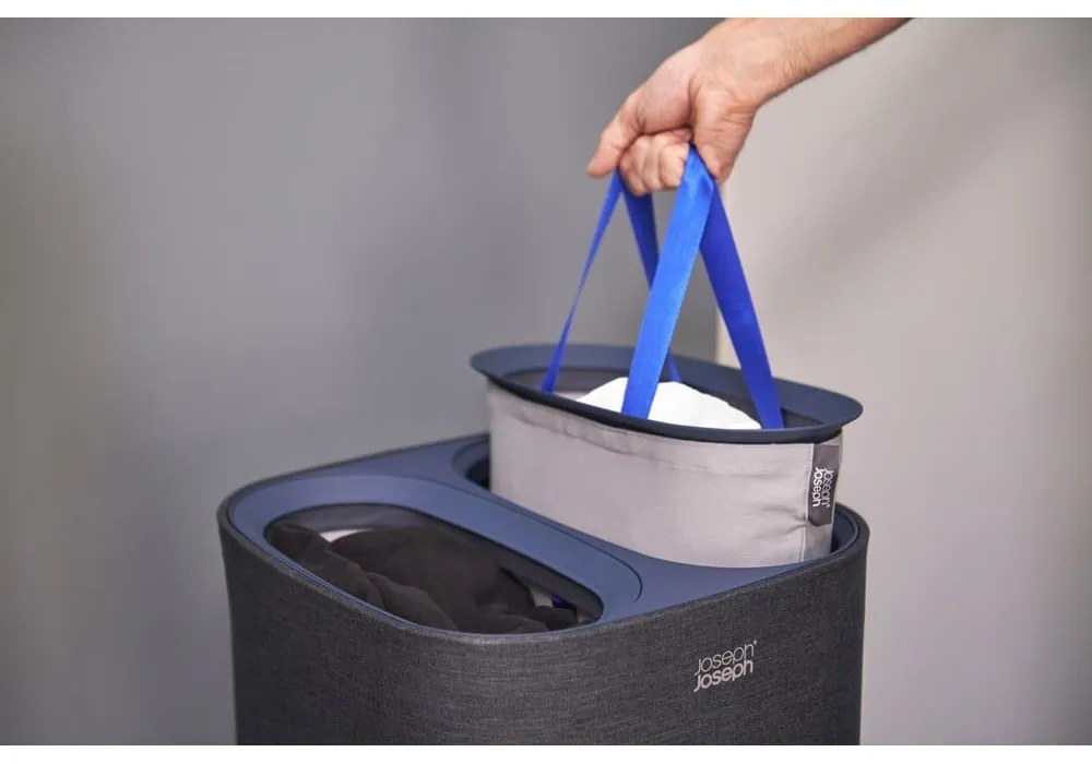 Antracitovosivý látkový kôš na bielizeň 2x30 l Tota – Joseph Joseph