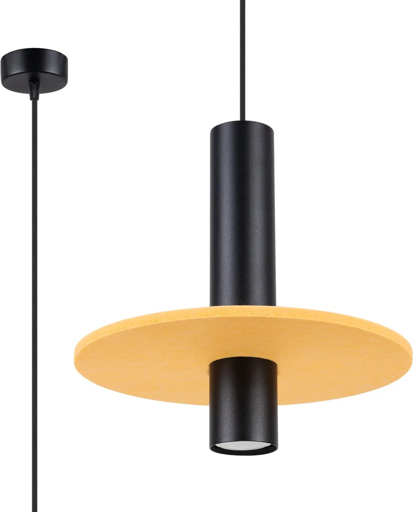 Závesné svietidlo Pelta 1, 1x čierne kovové tienidlo, y