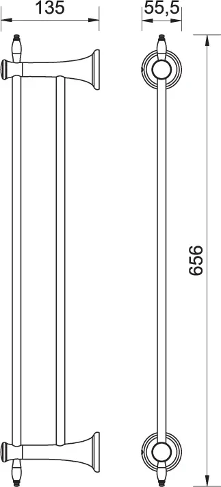 Ferro - Dvojitý držiak uterákov ANTICA 600 mm, bronz, AAI10BR