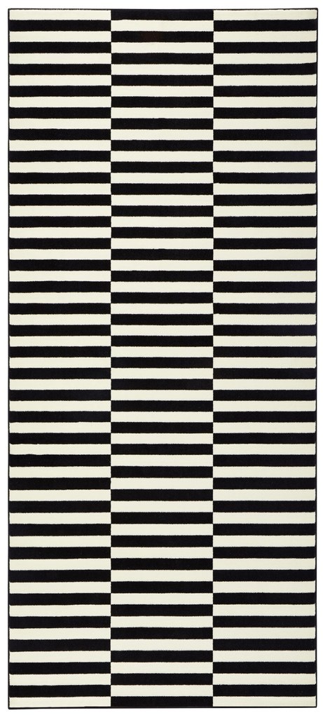 Kusový koberec Gloria 102408, 80x200, čiernobiela, chodba / predsieň, Hanse Home