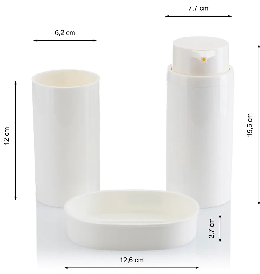 Sada kúpeľňových doplnkov Carmen, biela