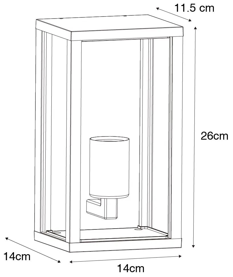 Inteligentné vonkajšie nástenné svietidlo čierne s rebrovaným sklom vrátane WiFi A60 - Charlois