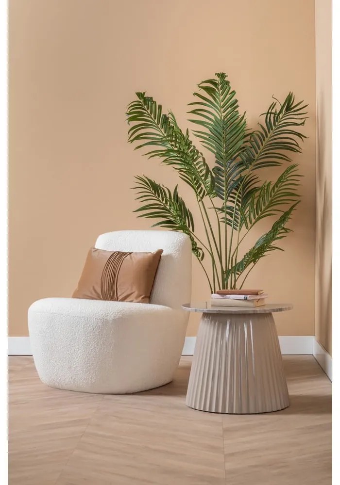 Biele kreslo z textílie buklé Ada – Leitmotiv