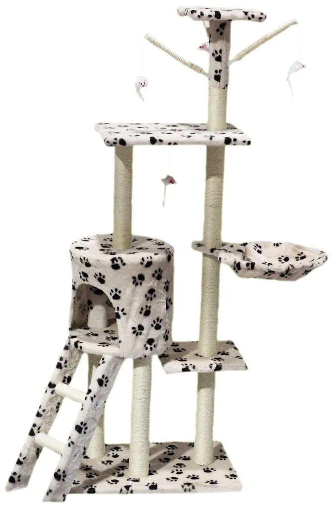 Škrabadlo pre mačky Hawaj 138 cm | tlapkový vzor