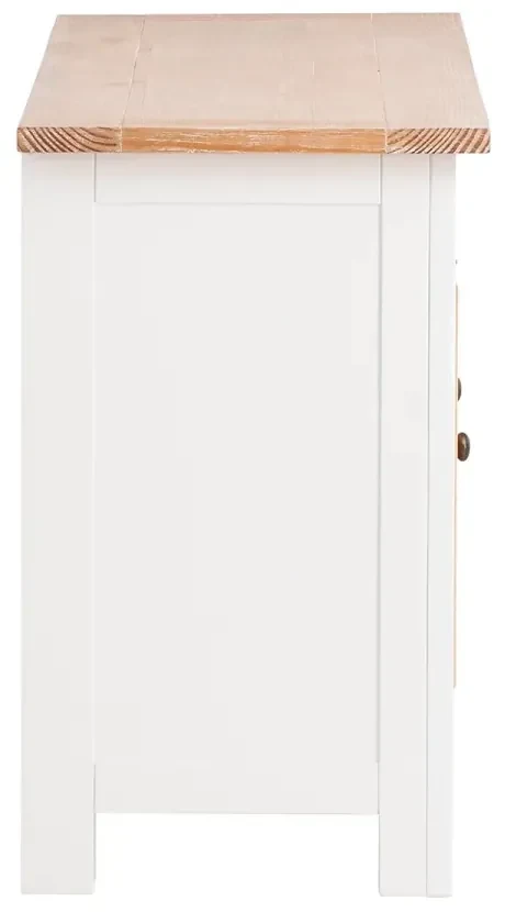 furniture-nabytek.cz - Masívna skrinka pod umývadlo Capera z borovice a MDF, lakovaná, biela a hnedá – 140×45×75 cm