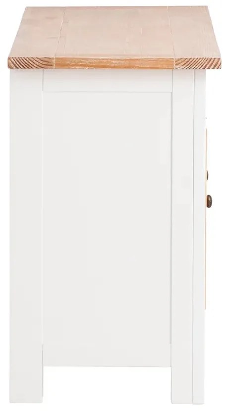 furniture-nabytek.cz - Masivní skříňka pod umyvadlo Capera z borovice a MDF, lakovaná, bílá a hnědá – 140×45×75 cm