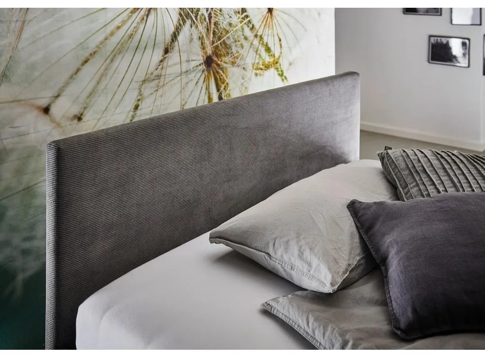 Antracitová čalúnená detská posteľ s úložným priestorom s roštom 90x200 cm Cool – Meise Möbel