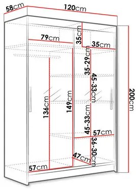 Šatníková skriňa Aplaudida VII (čierna). Vlastná spoľahlivá doprava až k Vám domov. 1121698