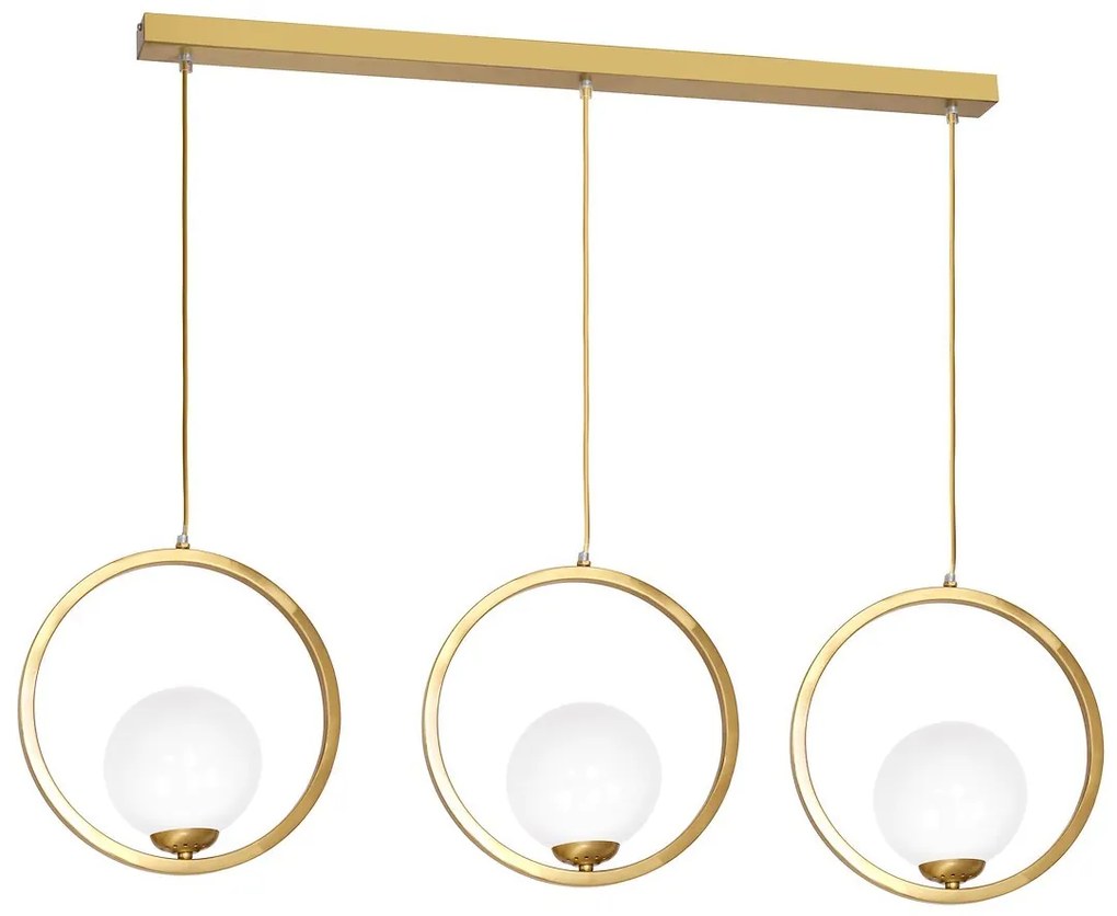 Závesné svietidlo Vienna, 3x biele sklenené tienidlo, c