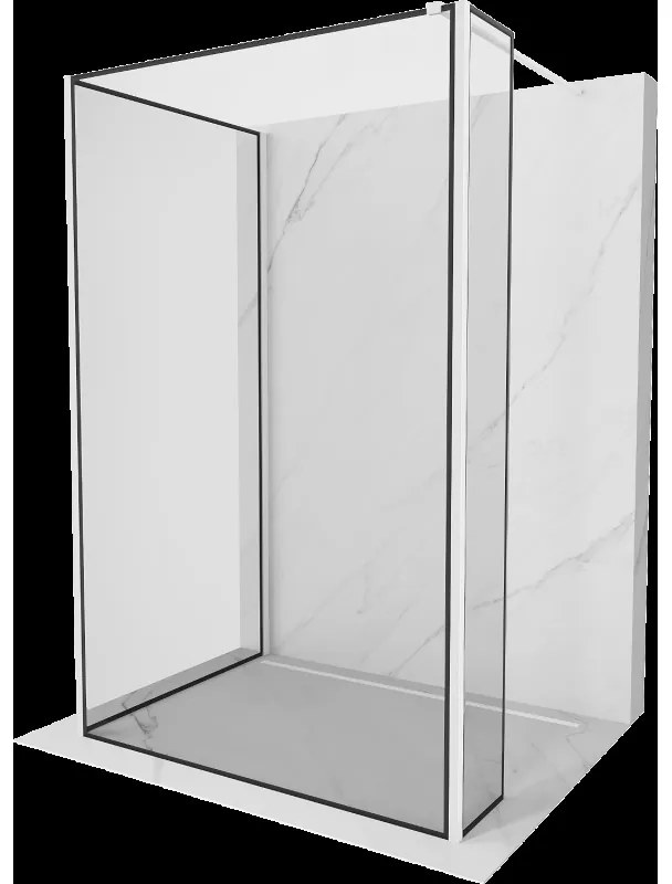 Mexen Kioto sprchová zástěna Walk-in 110 x 90 x 30 cm, černý vzor, bílá - 800-110-090-221-20-70-030