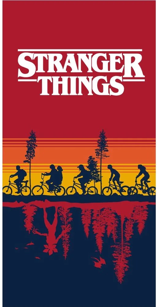 Bavlnená osuška Stranger Things - motív Upside Down | 70 x 140 cm