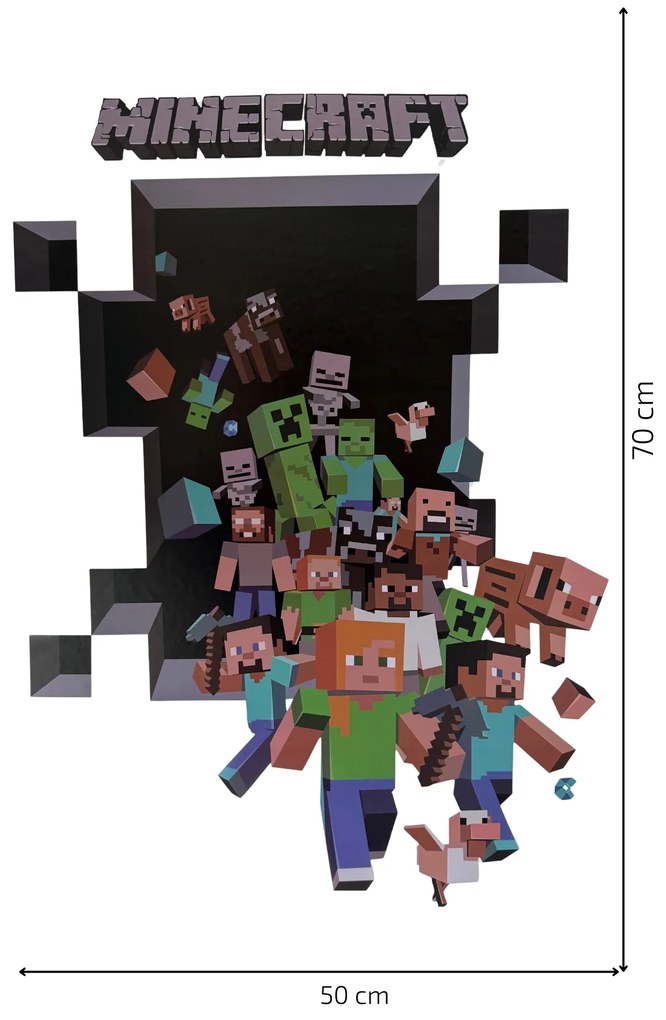Samolepka na stenu "MINECRAFT 2" 50x70 cm
