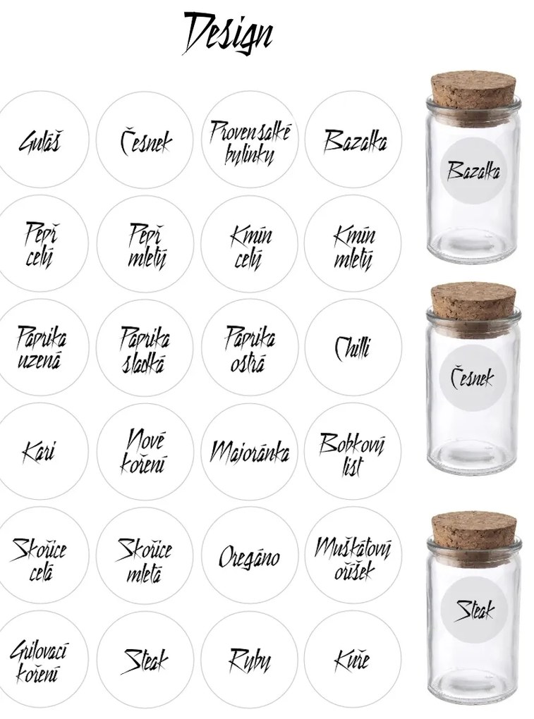 Orion Sada 16ks koreničiek HERMES 100ml + 4ks organizér na koreničky VASKY - NEREZ (nízky) + sada 24ks štítkov