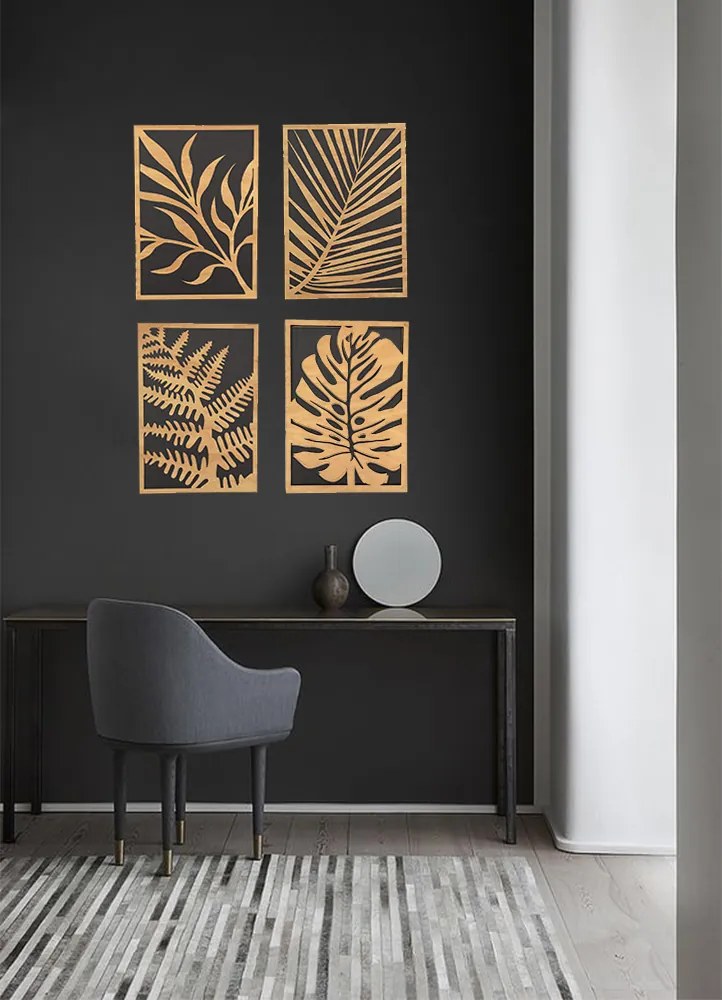AMADEA Drevený obraz list monstery, rozmer 30 x 21 cm, český výrobok