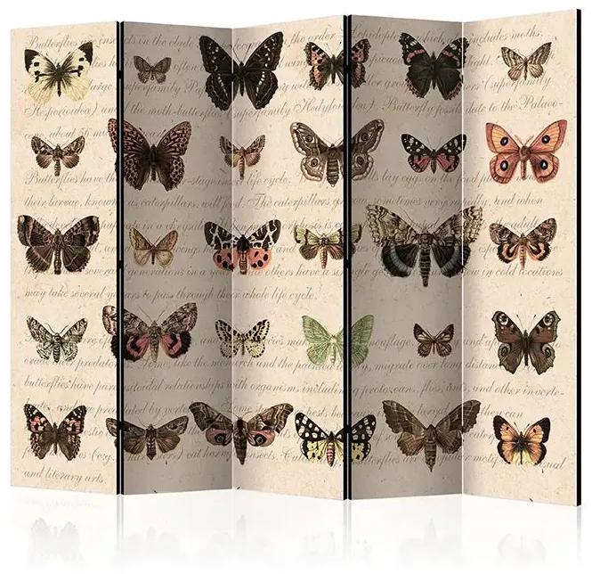 Paraván - Retro Style: Butterflies II [Room Dividers] Veľkosť: 225x172, Verzia: Akustický